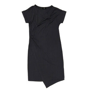 COA Gray Jersey Midi Dress Size L New Minimalist Avant Garde Short Sleeve Modal